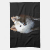 Linge De Cuisine Chien de Poméranie en noir (Vertical)