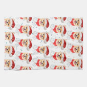 Linge De Cuisine Chien de Poméranie Étoiles de Noël (Horizontal)