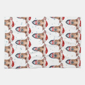 Linge De Cuisine Chien de race italienne Greyhound Noël (Horizontal)