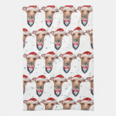 Linge De Cuisine Chien de race italienne Greyhound Noël (Vertical)