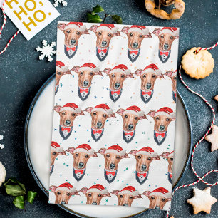 Linge De Cuisine Chien de race Lévrier italien Noël