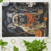 Linge De Cuisine Chien de taureau français Halloween Éffrayant (Plié)