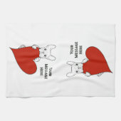 Linge De Cuisine Chien de taureau français mignon personnalisé avec (Horizontal)