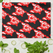 Linge De Cuisine Chien de taureau rouge blanc mignon français (Plié)