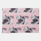 Linge De Cuisine Chien de taureaux français avec casque Illustratio (Horizontal)