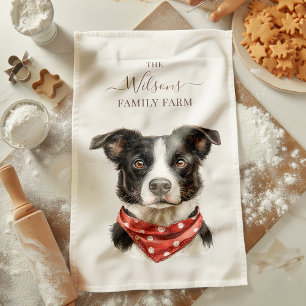 Linge De Cuisine Chien de travail rustique de la ferme familiale