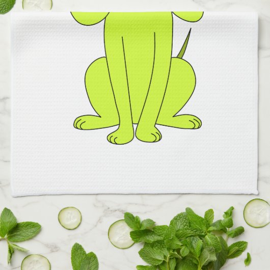 Linge De Cuisine Chien de vert de chaux. Bande dessinée mignonne de (Plié)