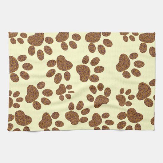 Linge De Cuisine Chien d'empreintes (Horizontal)