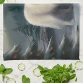 Linge De Cuisine Chien des grandes Pyrénées à Noël de neige (Plié)