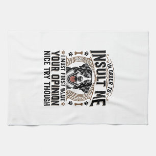 Linge De Cuisine Chien drôle avis vintage t-shirt design_1