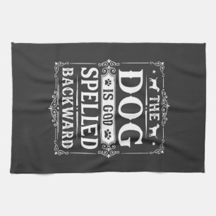 Linge De Cuisine Chien Drôle Dieu Épelé à l'Envers