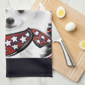 Linge De Cuisine Chien Esquimau Américain (Quart Plié)