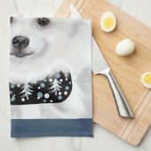Linge De Cuisine Chien Esquimau Américain (Quart Plié)