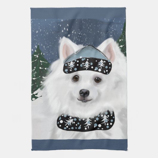 Linge De Cuisine Chien Esquimau Américain (Vertical)