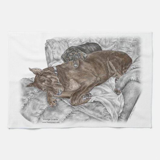 Linge De Cuisine Chien et chiot de Doberman (Horizontal)