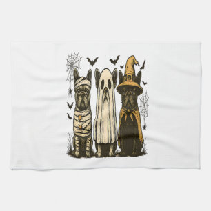 Linge De Cuisine Chien fantôme de Halloween rétro Bouledogue frança