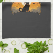 Linge De Cuisine Chien Halloween Clair de lune (Plié)