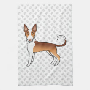 Linge De Cuisine Chien Ibizan Hound à poil dur rouge et blanc & pat