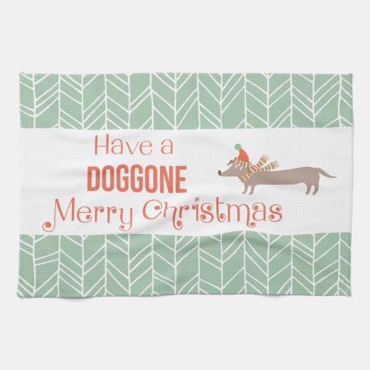 Linge De Cuisine Chien Joyeux Noël (Horizontal)