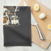 Linge De Cuisine Chien Mignon Halloween Pas de Farces Rien que des (Quart Plié)