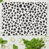 Linge De Cuisine Chien noir et blanc Dalmatien Motif Abstrait (Plié)