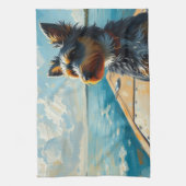 Linge De Cuisine Chien sur un bateau (Vertical)
