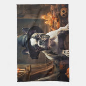 Linge De Cuisine Chien-taureau Citrouille Halloween effrayant (Vertical)