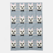 Linge De Cuisine Chien-taureau français blanc, Grandes (Vertical)