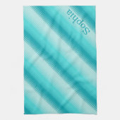 Linge De Cuisine Chien tooth aqua turquoise bleu vert motif nom per (Vertical)