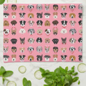 Linge De Cuisine Chien Valentine Face Motif (Plié)