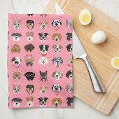 Linge De Cuisine Chien Valentine Face Motif (Quart Plié)