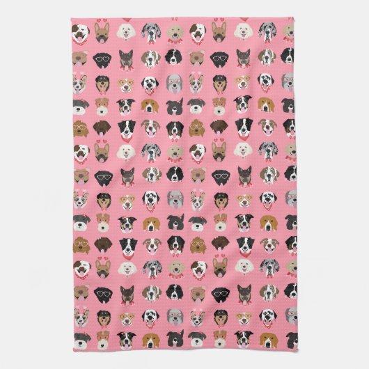 Linge De Cuisine Chien Valentine Face Motif (Vertical)