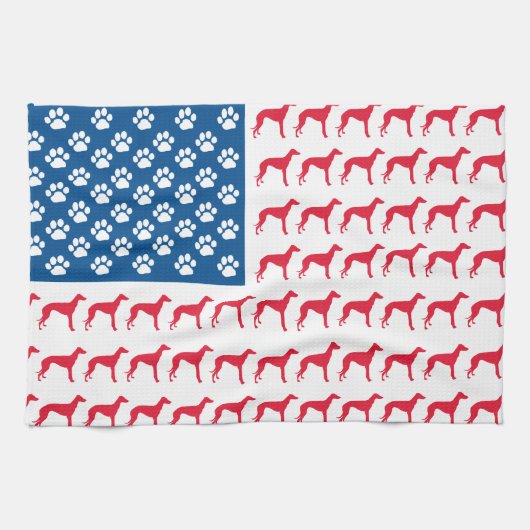 Linge De Cuisine Chien vert patriotique (Horizontal)