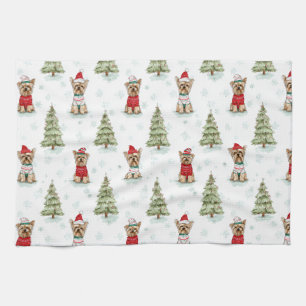 Linge De Cuisine Chien Yorkies de Noël