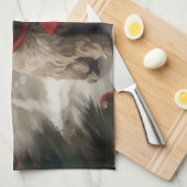 Linge De Cuisine Chien Yorkipod en Noël de neige (Quart Plié)