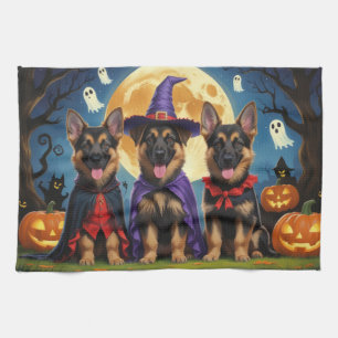 Linge De Cuisine Chiens bergers allemands Citrouille Halloween drôl
