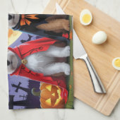 Linge De Cuisine Chiens Biewer Terrier Citrouille Drôle d'Halloween (Quart Plié)