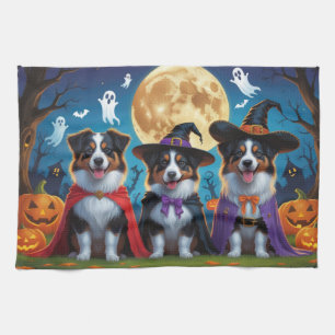 Linge De Cuisine Chiens de berger australiens Citrouille Halloween 