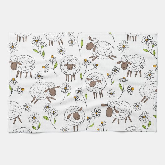 Linge De Cuisine Chiens de comptage sur blanc (Horizontal)