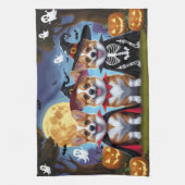 Linge De Cuisine Chiens de Corgi Citrouille Halloween Funny (Vertical)