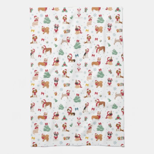 Linge De Cuisine Chiens de Noël en accessoires de vacances (Vertical)