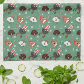 Linge De Cuisine Chiens de Noël Maltipoo (Plié)