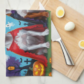 Linge De Cuisine Chiens de Rhodesian Ridgeback Citrouille Halloween (Quart Plié)