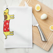 Linge De Cuisine Chiens de saucisse de Noël (Quart Plié)