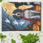 Linge De Cuisine Chiens de Setter anglais Citrouille Halloween Funn (Plié)