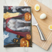 Linge De Cuisine Chiens de Setter anglais Citrouille Halloween Funn (Quart Plié)