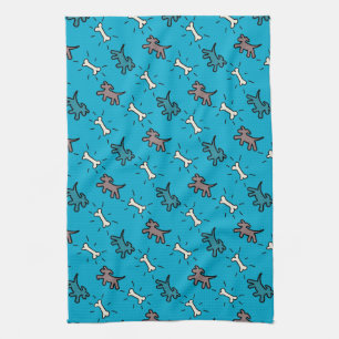 Linge De Cuisine Chiens de style Graffiti et os Blue Dog Towne 5