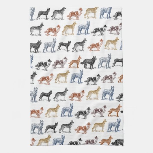 Linge De Cuisine Chiens de toutes les sortes (Vertical)