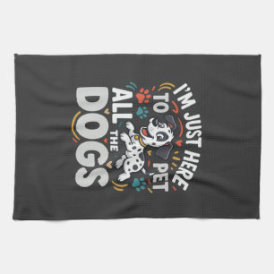 Linge De Cuisine Chiens Drôles Amoureux Des Animaux Vector