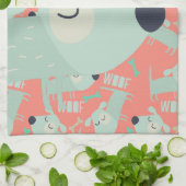 Linge De Cuisine Chiens et os de Woof (Plié)